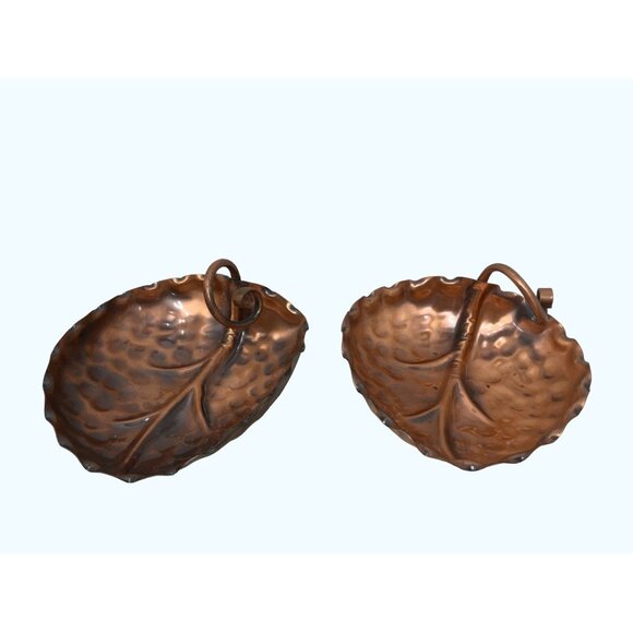 Gregorian Other - Gregorian Hammered Copper Leaf Dishes Patina Candy Nuts Soaps Potpourri MCM Vtg